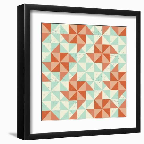 Seamless Geometric Pattern With Origami Elements-incomible-Framed Art Print