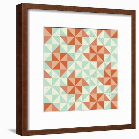 Seamless Geometric Pattern With Origami Elements-incomible-Framed Art Print