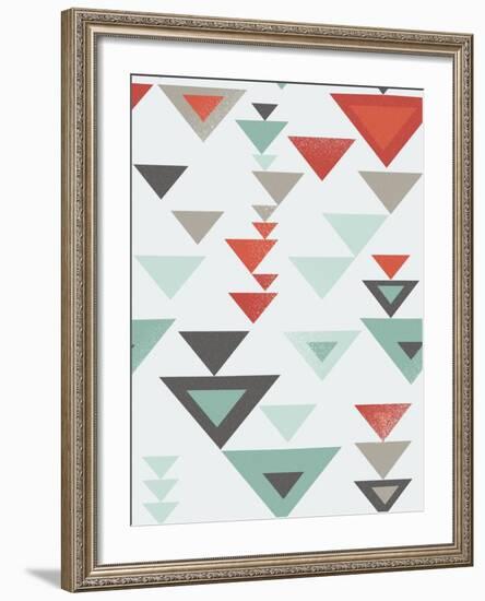 Seamless Geometric Triangle Pattern-Ms.Moloko-Framed Art Print