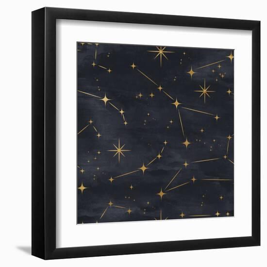 Seamless Night Sky Pattern. Elegant Stars Background-Irtsya-Framed Art Print