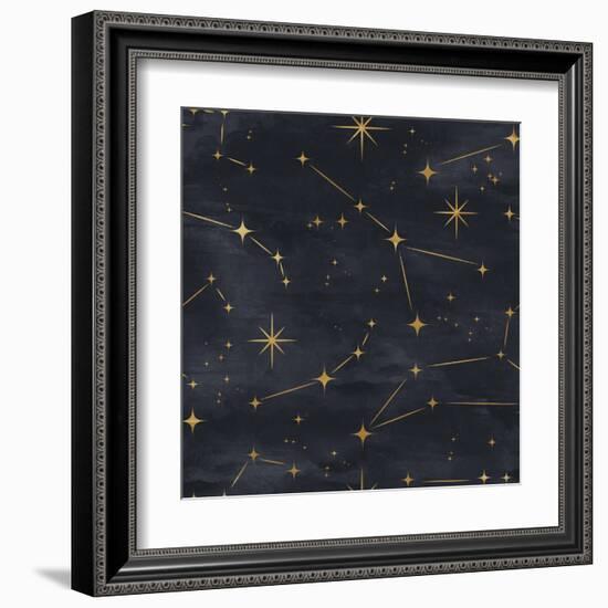 Seamless Night Sky Pattern. Elegant Stars Background-Irtsya-Framed Art Print