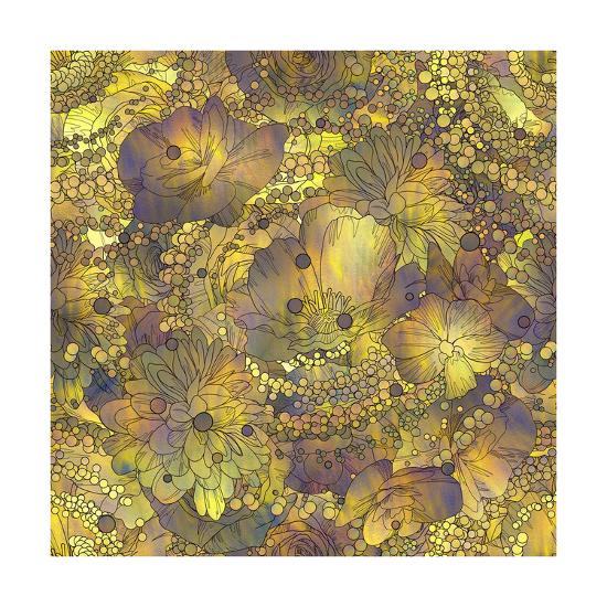 Seamless Pattern Of Colorful Flowers And Leaves With Texture Floral Illustration Art Print By Tithi Luadthong Art Com