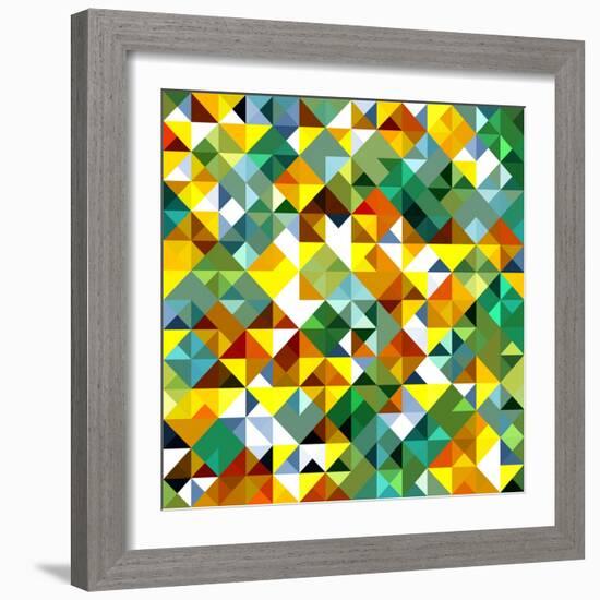 Seamless Pattern Of Geometric Shapes-Login-Framed Art Print