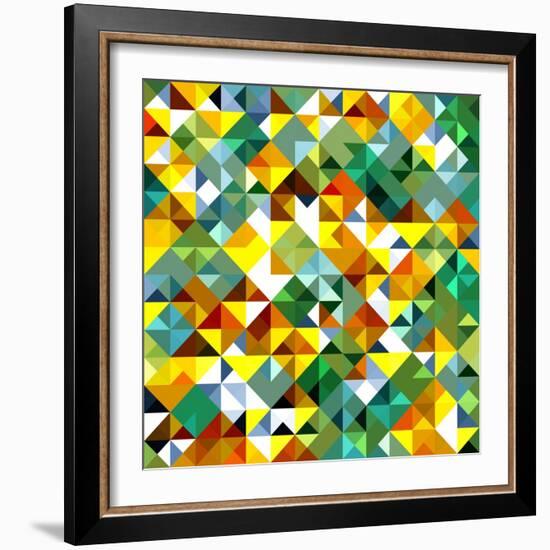 Seamless Pattern Of Geometric Shapes-Login-Framed Art Print