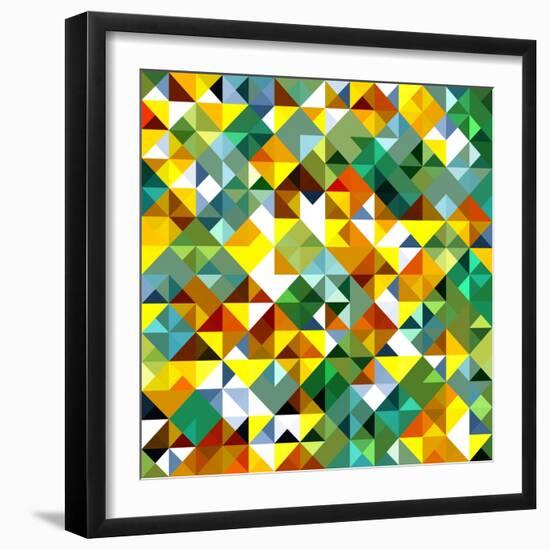 Seamless Pattern Of Geometric Shapes-Login-Framed Art Print