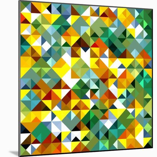 Seamless Pattern Of Geometric Shapes-Login-Mounted Art Print