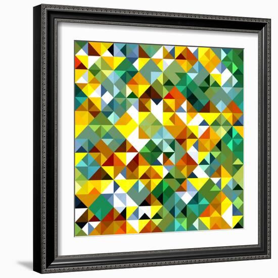 Seamless Pattern Of Geometric Shapes-Login-Framed Art Print