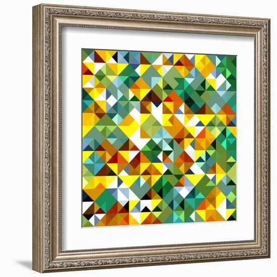 Seamless Pattern Of Geometric Shapes-Login-Framed Art Print