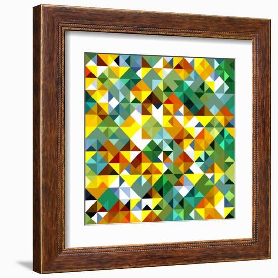 Seamless Pattern Of Geometric Shapes-Login-Framed Art Print