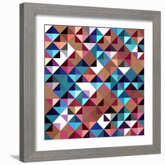 Seamless Pattern Of Geometric Shapes-Login-Framed Art Print