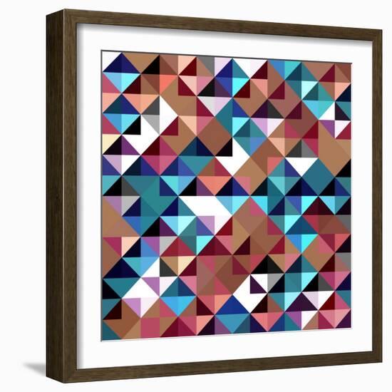 Seamless Pattern Of Geometric Shapes-Login-Framed Art Print