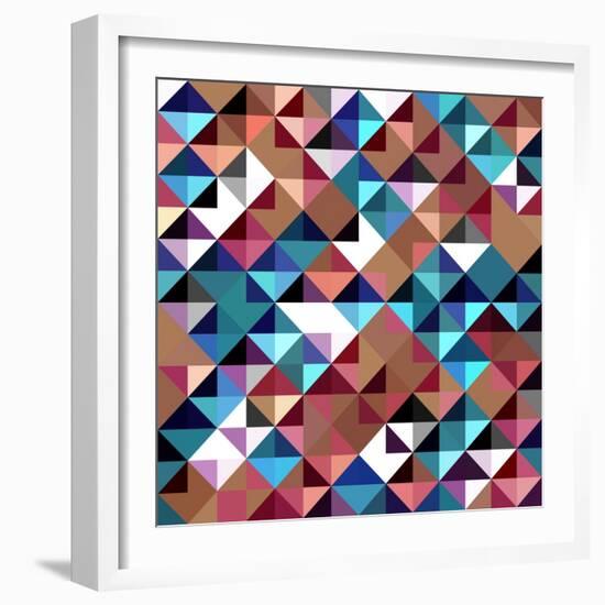 Seamless Pattern Of Geometric Shapes-Login-Framed Art Print