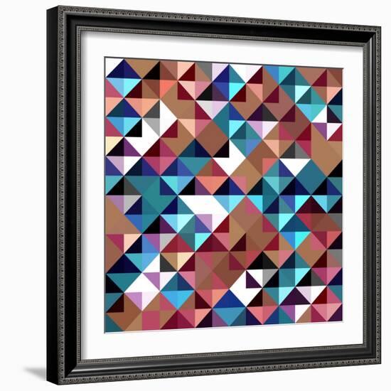 Seamless Pattern Of Geometric Shapes-Login-Framed Art Print