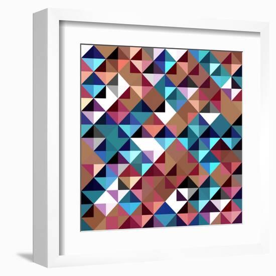 Seamless Pattern Of Geometric Shapes-Login-Framed Art Print