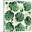 Seamless Pattern of Leaves Monstera and Exotic Flowers-artant-Mounted Art Print