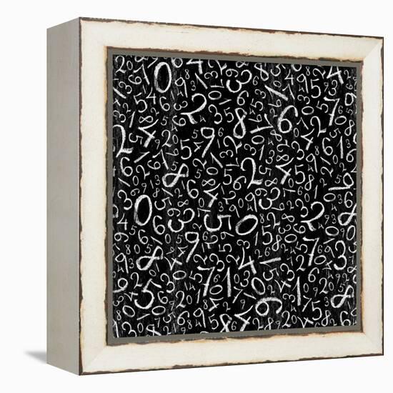 Seamless Pattern: Simple Numbers On Blackboard Background-pashabo-Framed Stretched Canvas