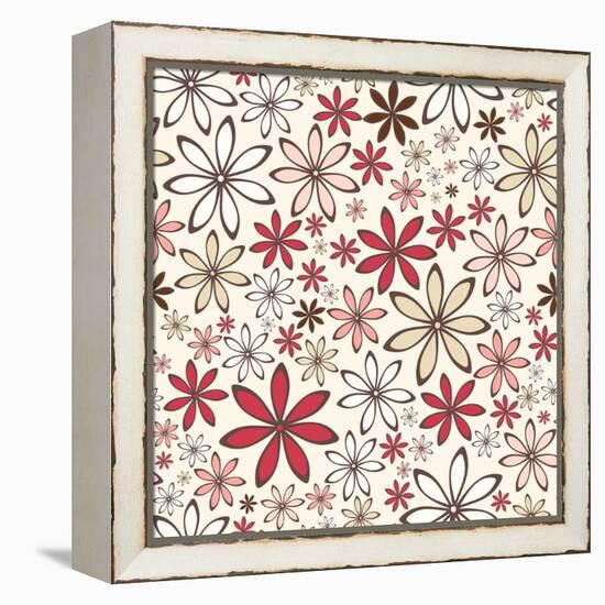 Seamless Pattern with Abstract Flowers. Vector Illustration.-Naddiya-Framed Stretched Canvas