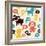 Seamless Pattern with Funny Cats and Dogs-venimo-Framed Art Print