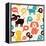 Seamless Pattern with Funny Cats and Dogs-venimo-Framed Stretched Canvas