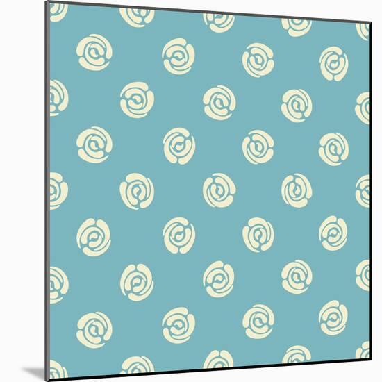 Seamless Pattern with Polka Dots (Abstract Roses)-Baksiabat-Mounted Art Print