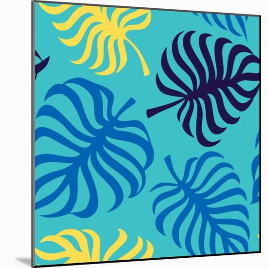 Seamless Pattern with Tropic Leaves of Monstera-sonia eps-Mounted Art Print