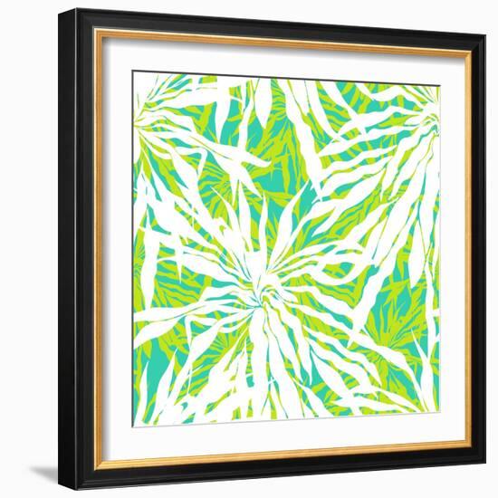 Seamless Pattern with Tropical Palm Leaves-tukkki-Framed Premium Giclee Print