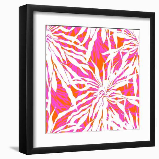 Seamless Pattern with Tropical Palm Leaves-tukkki-Framed Art Print