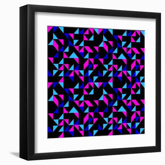 Seamless Retro Geometric Pattern-dukepope-Framed Art Print