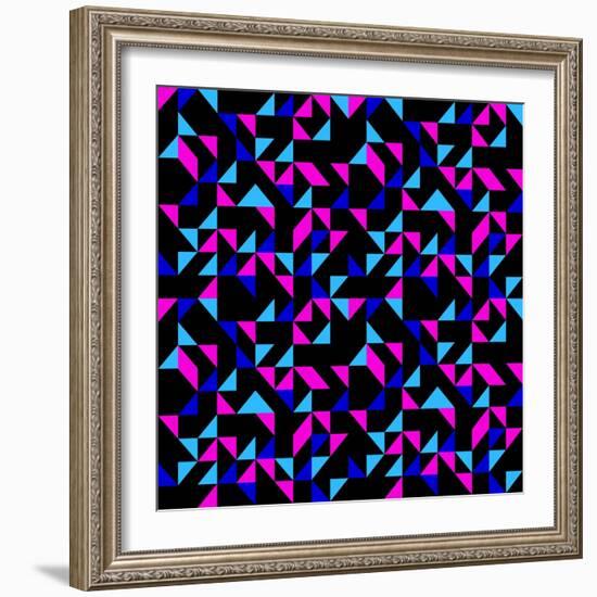 Seamless Retro Geometric Pattern-dukepope-Framed Art Print