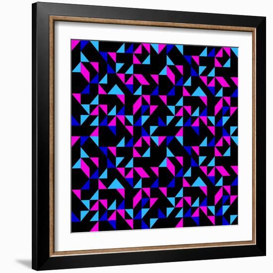 Seamless Retro Geometric Pattern-dukepope-Framed Art Print