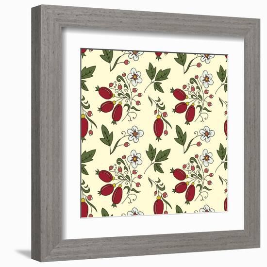 Seamless Texture Barberry-Little_cuckoo-Framed Art Print