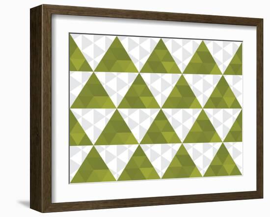 Seamless Texture of Green and White Triangle-Little_cuckoo-Framed Art Print