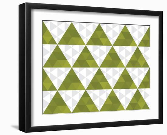 Seamless Texture of Green and White Triangle-Little_cuckoo-Framed Art Print