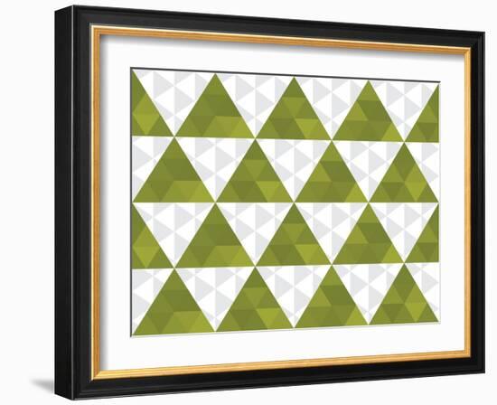 Seamless Texture of Green and White Triangle-Little_cuckoo-Framed Art Print