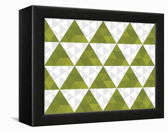 Seamless Texture of Green and White Triangle-Little_cuckoo-Framed Stretched Canvas