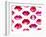 Seamless Vector Pattern with Red Watercolor Lips-Jet-Framed Art Print