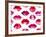 Seamless Vector Pattern with Red Watercolor Lips-Jet-Framed Art Print