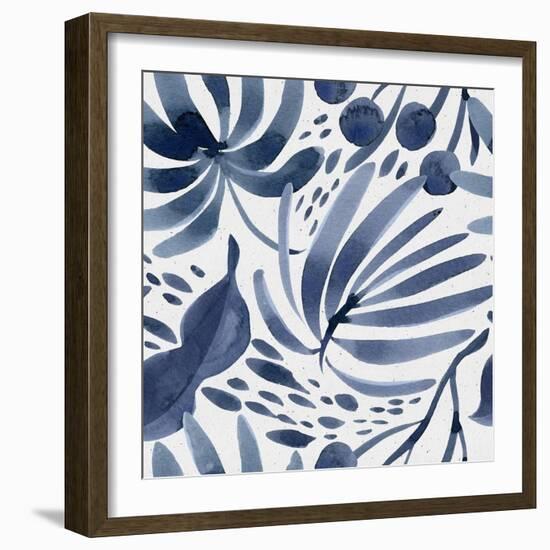 Seamless Watercolor Floral Pattern on Paper Texture. Botanical Background.-Irtsya-Framed Art Print