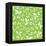 Seamless White Floral Pattern on Green-Naddiya-Framed Stretched Canvas