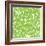 Seamless White Floral Pattern on Green-Naddiya-Framed Art Print