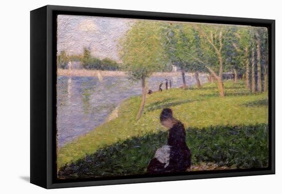 Seamstress, Grande Jatte, A Sunday Afternoon on the Island of La Grande Jatte, c.1884-6-Georges Seurat-Framed Premier Image Canvas