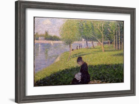 Seamstress, Grande Jatte, A Sunday Afternoon on the Island of La Grande Jatte, c.1884-6-Georges Seurat-Framed Giclee Print