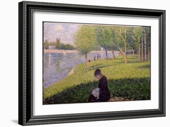 Seamstress, Grande Jatte, A Sunday Afternoon on the Island of La Grande Jatte, c.1884-6-Georges Seurat-Framed Giclee Print