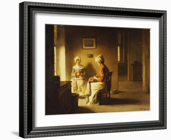 Seamstresses in an Interior-Joseph Bail-Framed Giclee Print