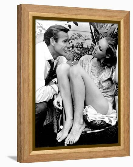 Sean Connery and Ursula Andress Take a Breather During Production of Dr No, 1962-null-Framed Stretched Canvas