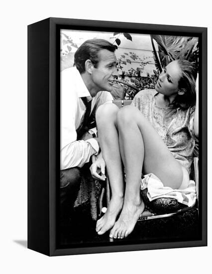 Sean Connery and Ursula Andress Take a Breather During Production of Dr No, 1962-null-Framed Stretched Canvas