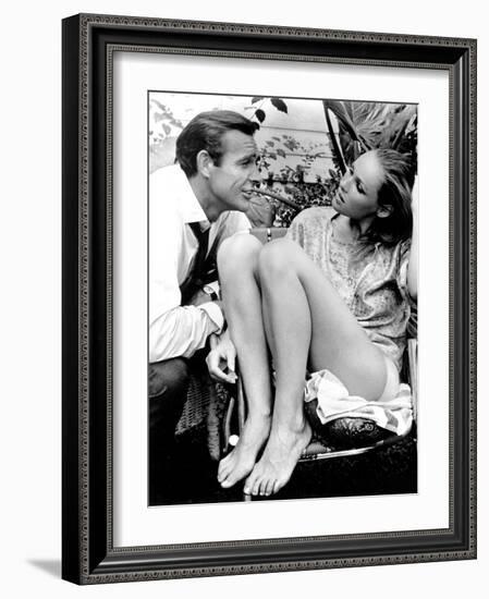 Sean Connery and Ursula Andress Take a Breather During Production of Dr No, 1962-null-Framed Photo