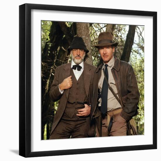 SEAN CONNERY; HARRISON FORD. "INDIANA JONES AND THE LAST CRUSADE" [1989], directed by STEVEN SPI...-null-Framed Photographic Print