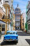 A Classic Car Parked on Street Next to Colonial Buildings with Former Parliament Building-Sean Cooper-Framed Photographic Print