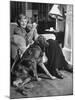 Sean Macbride's Mother, Maud Gonne Macbride, Sitting at Home with Her Dog-Tony Linck-Mounted Premium Photographic Print